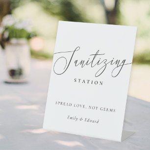 Elegante Hochzeits-Brautparty-Desinfektionsstation Sockelschild