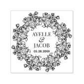 Elegante Hochzeits-Briefmarke aus Monogramm-Flachr Permastempel (Design)