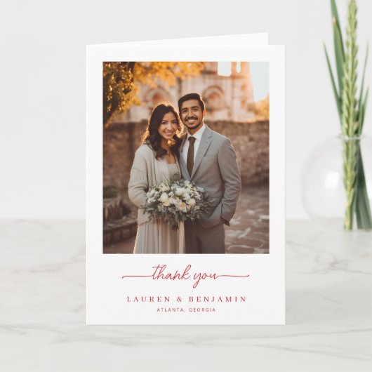 Elegante Hochzeits-Dankeskarten Dankeskarte (Vorderseite)