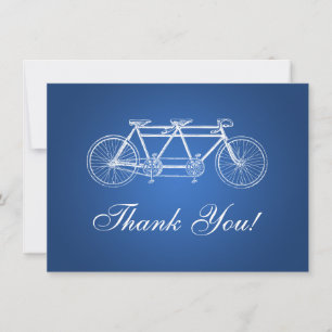 Elegante Hochzeits-Dankeskarten Tandem Fahrrad Bla Mitteilungskarte