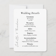 Elegante Hochzeits-Detailkarte