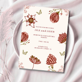 Elegante Hochzeits-Einladung Blush Pink Floral Einladung