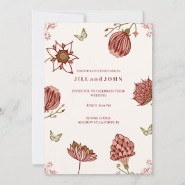 Elegante Hochzeits-Einladung Blush Pink Floral Einladung