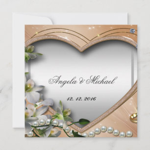 Elegante Hochzeits-Einladung Herz Einladung