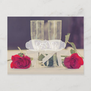 Elegante Hochzeits-Einladung RSVP mit Foto Einladungspostkarte