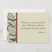 Elegante Hochzeits-Einladung: Schwarz, rot und Einladung (Rückseite)