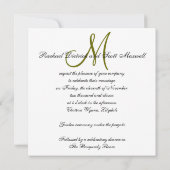 Elegante Hochzeits-Einladungs-Monogramm-Namen Einladung (Rückseite)