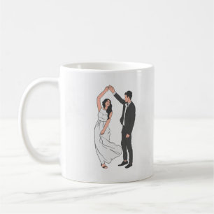 Elegante Hochzeits-Einladungsvorlage - Romantische Kaffeetasse