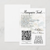Elegante Hochzeits-Flitterwochen-Fonds QR-Code-Reg Begleitkarte (Vorne/Hinten)