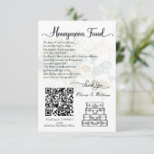 Elegante Hochzeits-Flitterwochen-Fonds QR-Code-Reg Begleitkarte (Stehend Vorderseite)