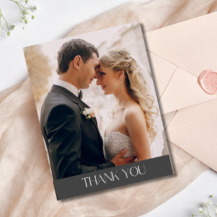 Elegante Hochzeits-Foto-Dankeschön Postkarte