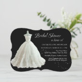 Elegante Hochzeits-KleiderBrautparty-Einladung Einladung (Stehend Vorderseite)