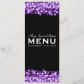 Elegante Hochzeits-Menü-Party-Glitzern lila Menükarte (Rückseite)