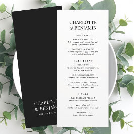 Elegante Hochzeits-Menükarte Chic Minimalistisch S Menükarte