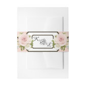 Elegante Hochzeits-mit Monogramm Rosen Einladungsbanderole (Vorderseite Beispiel)