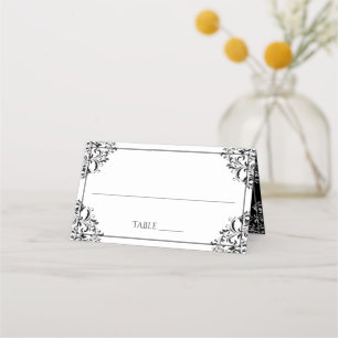 Elegante Hochzeits-Namenskarten Nadine (Schwarz) Platzkarte