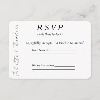 Elegante Hochzeits-RSVP RSVP Karte