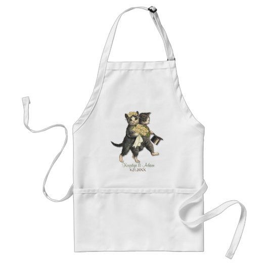 Elegante Hochzeits-Schürze für Katzen Schürze (Vorne)