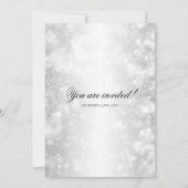 Elegante Hochzeits-Silber-Schimmer-Lichter Einladung (Rückseite)