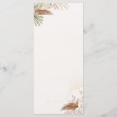 Elegante Hochzeits-Speisekarte mit floralem Design Menükarte (Rückseite)