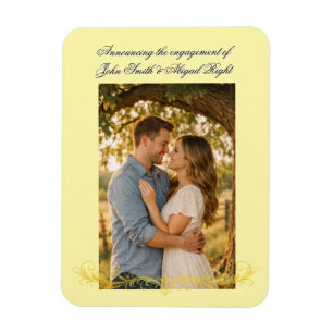 Elegante Hochzeitsanzeige Magnet