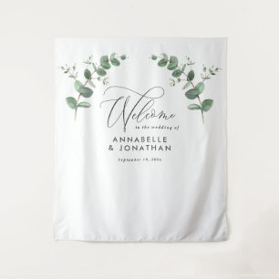 Elegante Hochzeitsbegrüßung Eukalyptus Botanik Sal Wandteppich