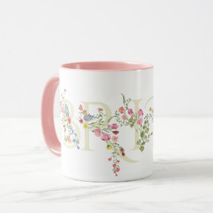 elegante Hochzeitsblumen Frühling BRAUT Brautparty Tasse