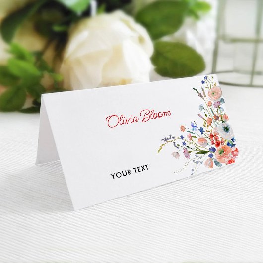 Elegante Hochzeitsblumen Platzkarte