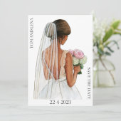 Elegante Hochzeitsbraue Save the Date Einladung (Stehend Vorderseite)