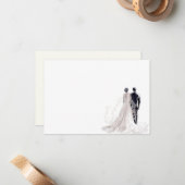 Elegante Hochzeitsbride & Groom Mitteilungskarte (Vorderseite/Rückseite Beispiel)