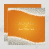 Elegante Hochzeitsdazzling Glitzern Orange Einladung (Vorne/Hinten)