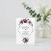 Elegante Hochzeitsdetails der brasilianischen Mari Begleitkarte (Stehend Vorderseite)