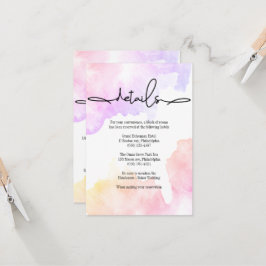 Elegante Hochzeitsdetails-Karte. Einladung