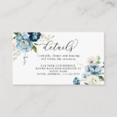 Elegante Hochzeitsdetails: Niedliches Blau Begleitkarte (Vorderseite)