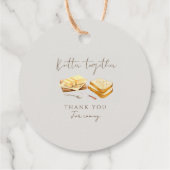 Elegante Hochzeitsdusche mit Brot und Butter Geschenkanhänger (Rückseite)