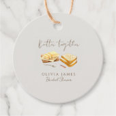 Elegante Hochzeitsdusche mit Brot und Butter Geschenkanhänger (Vorderseite)