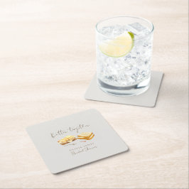 Elegante Hochzeitsdusche mit Brot und Butter Rechteckiger Pappuntersetzer