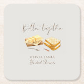 Elegante Hochzeitsdusche mit Brot und Butter Rechteckiger Pappuntersetzer (Vorderseite)