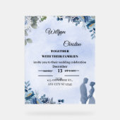 Elegante Hochzeitseinladung Acrylschild (Vorderseite)