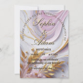 Elegante Hochzeitseinladung aus Marmor und Gold Save The Date (Vorderseite)