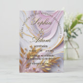 Elegante Hochzeitseinladung aus Marmor und Gold Save The Date (Stehend Vorderseite)