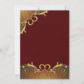Elegante Hochzeitseinladung, Bergundy/Goldrolle Einladung (Rückseite)