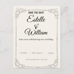 Elegante Hochzeitseinladung – Ein moderner Touch f Postkarte