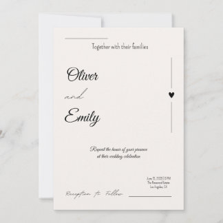 Elegante Hochzeitseinladung - einfach modern Einladung