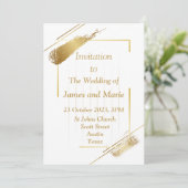 Elegante Hochzeitseinladung, einfaches Gold Einladung (Stehend Vorderseite)