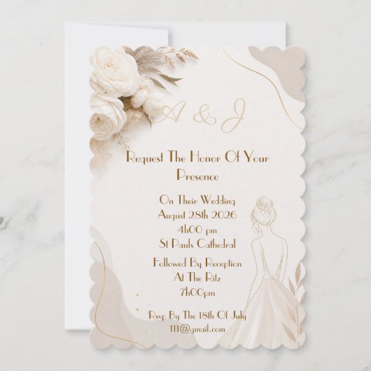 Elegante Hochzeitseinladung Einladung (Vorderseite)