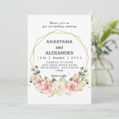 Elegante Hochzeitseinladung. Einladung (Stehend Vorderseite)