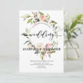 Elegante Hochzeitseinladung. Einladung (Stehend Vorderseite)