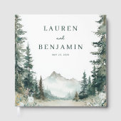 Elegante Hochzeitseinladung im Gebirge Gästebuch (Vorderseite)