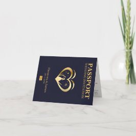 elegante Hochzeitseinladung im Reisepass-Design Einladung